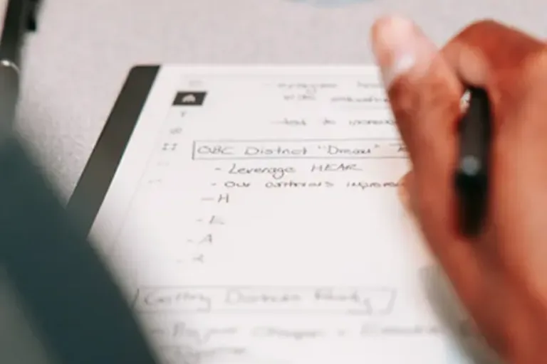 Photo of notes taken at the Summer Institute at the Center for OBC
