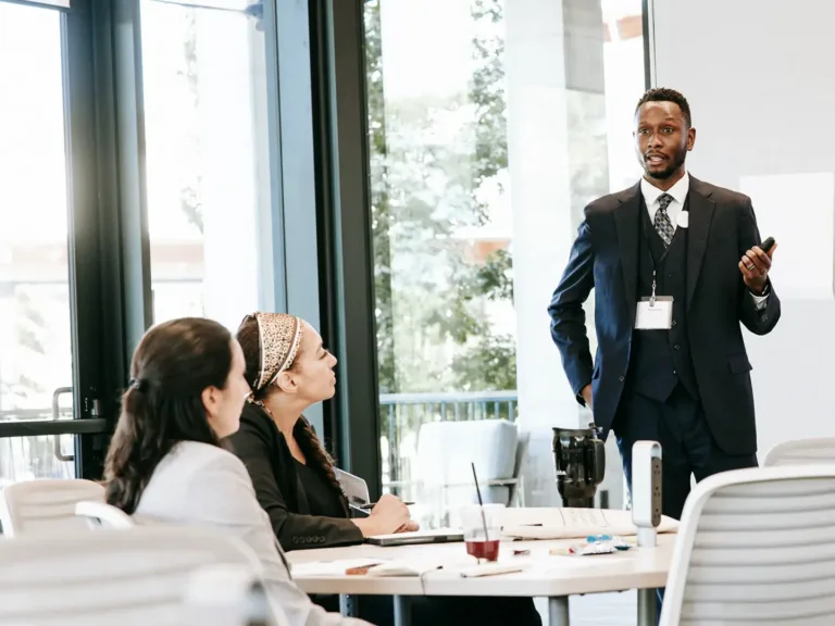 Man instructing edtech providers