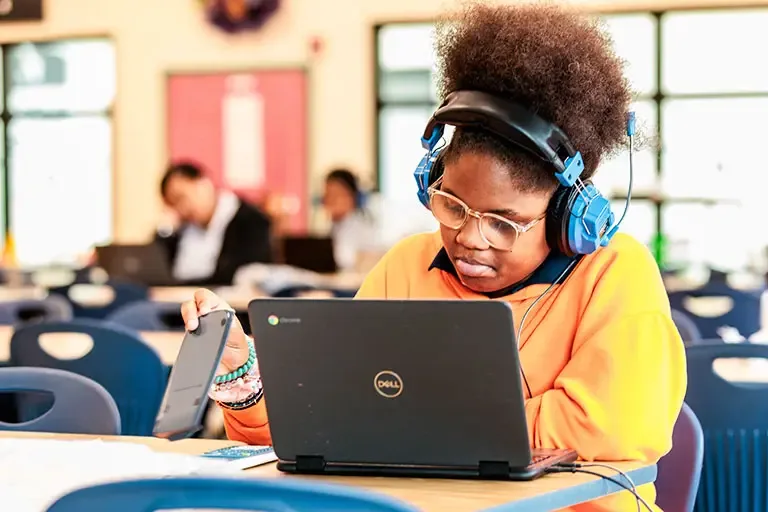 Student participating supplemental learning.